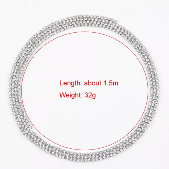 BLING wrap diamond cz sparkly chain necklace - Picture 8 of 8